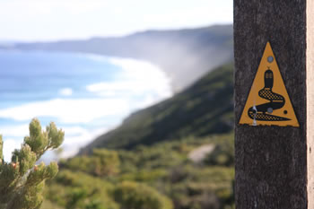 Bibbulmun Track sign at the Albany Wind Farm